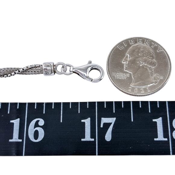 Twisted Rope Chain Necklace | 17” | 925 Italy | Vintage Sterling Silver | 14.1g - Picture 4 of 5